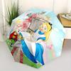 1pc Alice in Wonderland Design Automatic Opening/Closing Umbrella - Portable 3-Fold Design with 8-Bone Iron Frame, Outdoor, for Fans, Travel