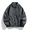 Men's Plus Size PU Leather Jacket - Hong Kong Style Autumn/Winter, Lapel, Pure Color, Casual Couple Outerwear for Chubby Individuals