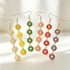 Small Daisy Pearl Acrylic Earrings Women Sweet Bohemian Floral Drop Earrings Summer Boho Jewelry Gift