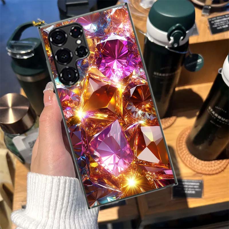 Shining and Dazzling Diamond Gemstones Cases Phone Case for Samsung Galaxy S26 Ultra S25 Edge S24 S23 FE S21 Plus S20 S22 S10 Co