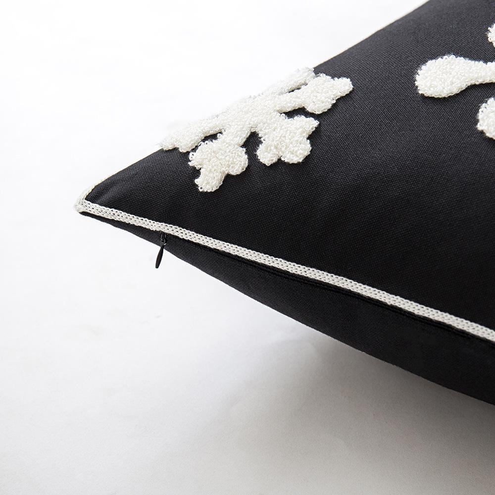 

Рождественская большая наволочка с вышивкой в виде снежинки, наволочка для диванной подушки для гостиной, мягкая, новогодняя атмосфера, украшение, наволочка 45 * 45cm without core