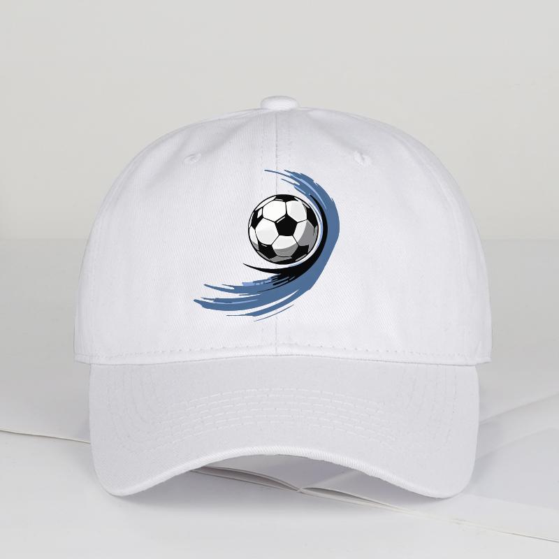 Dynamic Soccer Ball Print Baseball Cap Men Women Vintage Washed Cotton Adjustable Dad Hat Football Fan Sports Sun Hat