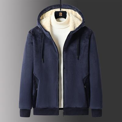 Autumn Winter Mens Lamb Cashmere Hoodie Men Fleece Jacket Male Sweatshirts Canary Velvet Coat Oversized Hoodies
