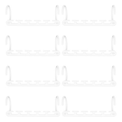 8Pcs Wardrobe Drying Rack with 5 Hole Foldable Cloth Hanger Rack for Home Living Room