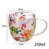 Creative Double Wall Glass Cup Dried Flower Filler Glass Cups Tea Coffee Cups Gifts High Borosilicate Glass Cups with Handles