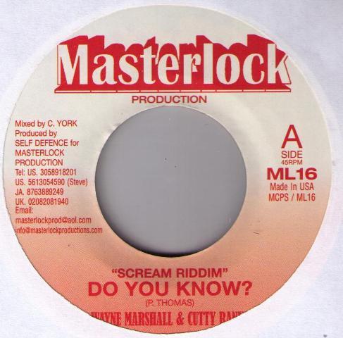 

7-дюймовая пластинка WAYNE MARSHALL & CUTTY RANKS - Do You Know ML16 Masterlock Prod US Регги, Ска и Даб Б/У