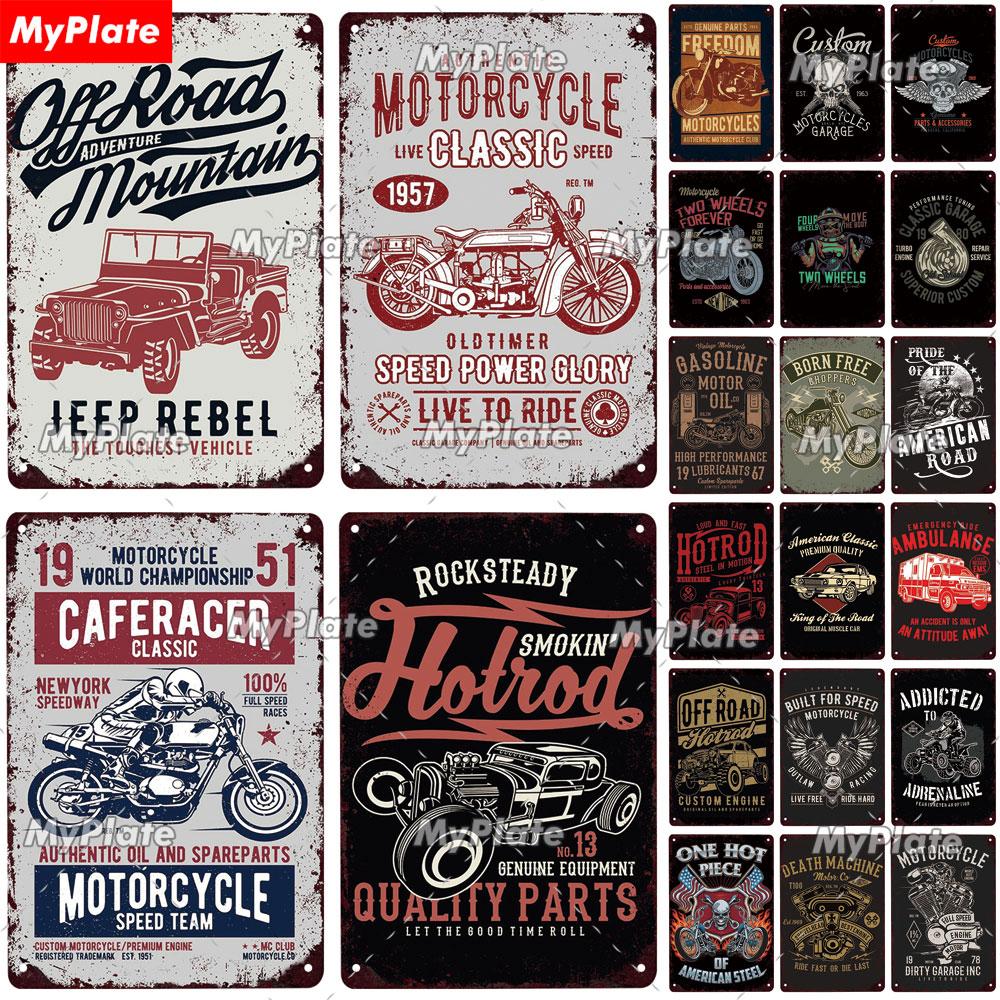 Cafe Racer Metal Sign Vintage Plaque Tin Sign Wall Decor For Garage Club Plate Crafts Ride Biker Poster Motorcycle