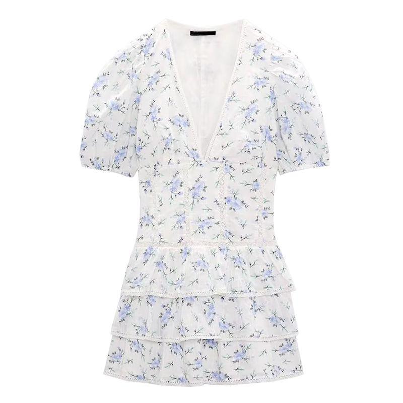 

Sexy Laminated Decoration Stitching Printing Embroidered Dress Figure L