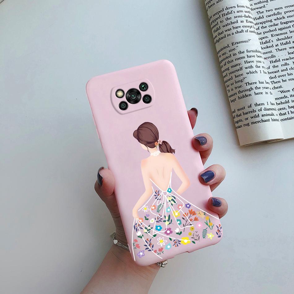 Cute Cartoon Cat Case For Poco X3 Pro Pocox3 X 3 NFC Back Cover Soft Silicone Matte Protective Funda For Xiaomi Poco X3 Pro Bag