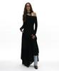 Partimento Woman Sheer Lace Tie-Neck Maxi Dress_Black