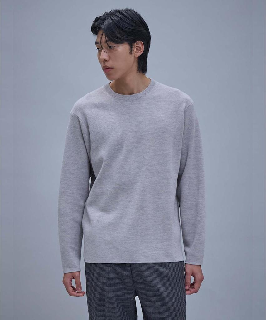 SHIFT.G Basic Crewneck Sweater Light Gray