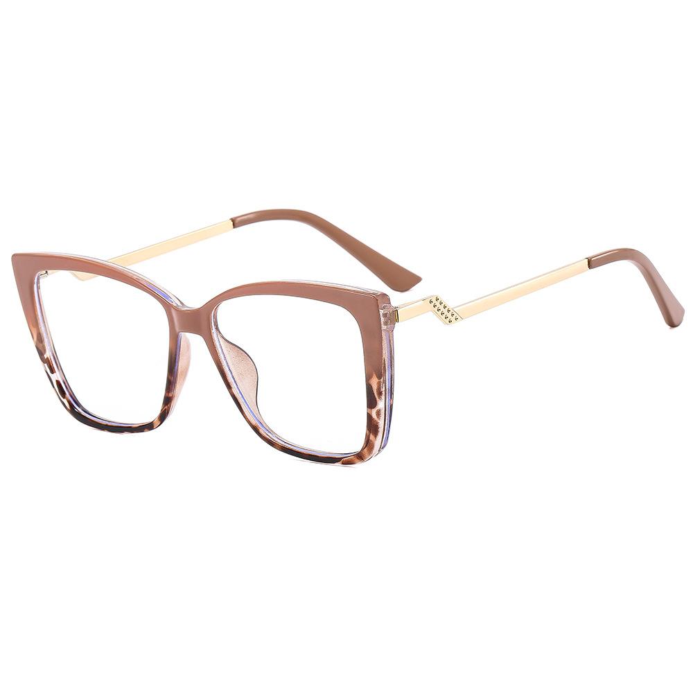 Fashion Brand Retro Square Leopard Women Eyeglass Frame Photochromic Anti Blue Light Reading Glasses
