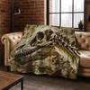 Ancient Creatures Dinosaur Ammonite Fossil Art Flannel Blanket,Cozy Soft Throw Blanket for Home Bedroom Bed Sofa Cover Gift Kid