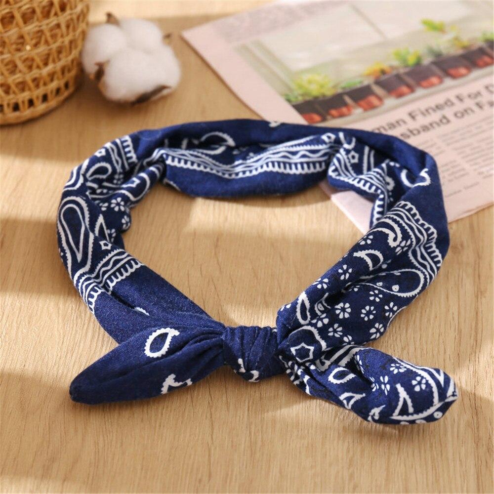 Modne czeskie opaski do włosów drukuj wiązane elastyczne elastyczne opaski na głowę dla kobiet dziewczynki Retro krzyż łuk Headwrap akcesoria do włosów