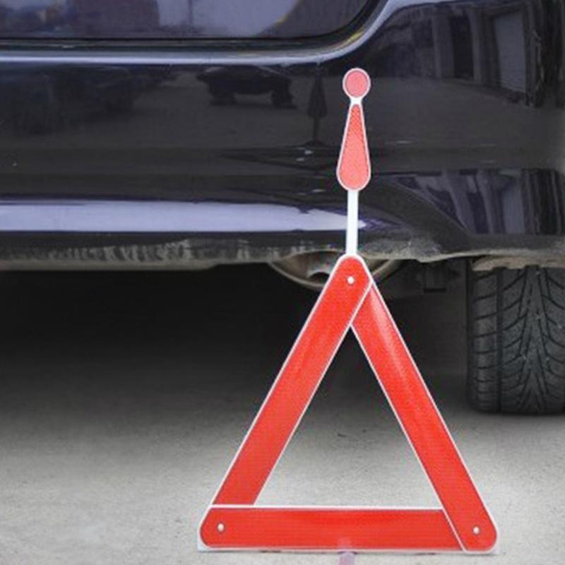 Practical Car Stop Sign Tripod Road Flasher Triangle Emergency Warning Sign Foldable Reflective Safety Roadside Lighting