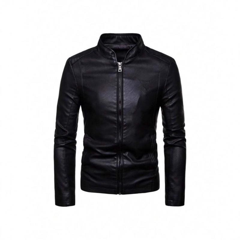 Autumn and winter men's baseball collar letter pu leather jacket large size casual versatile locomotive leather jacket