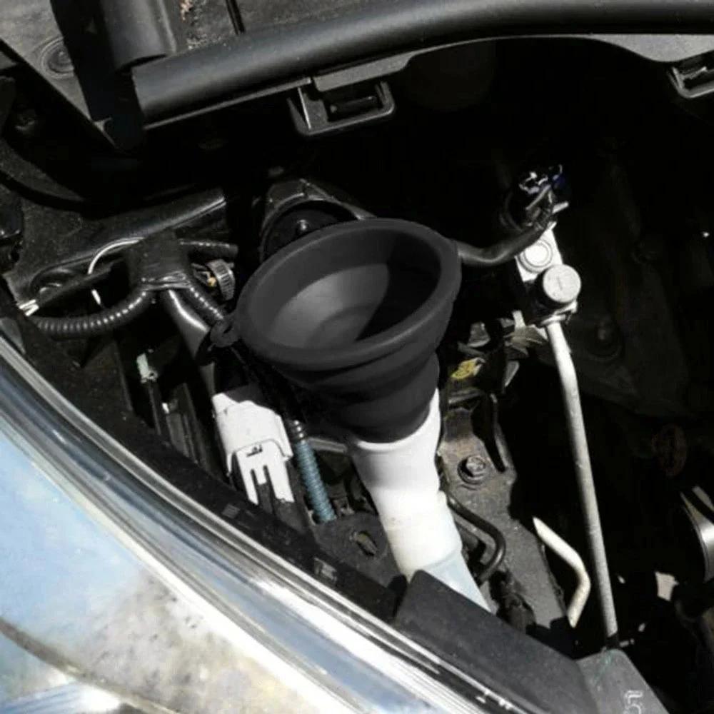 Trychtýř motoru Auto Univerzální trychtýř silikonové kapaliny Výměna kapaliny ostřikovače Skládací přenosný trychtýř pro výměnu motorového oleje do auta