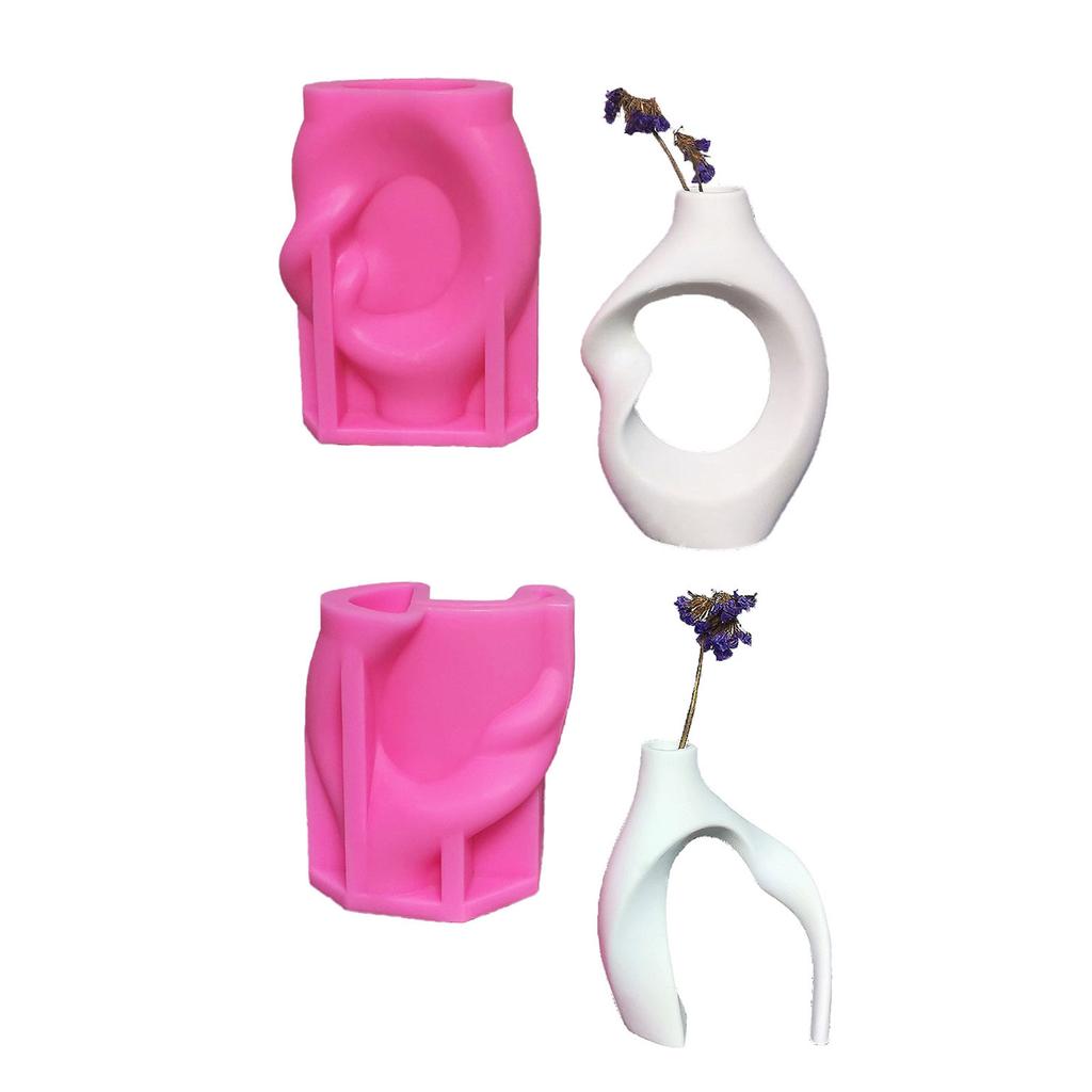 2 Pack Silicone Vase Mold Set Easy Demolding Craft Molds Creative Crafting Moulds for Unique Abstract Vase Crafting