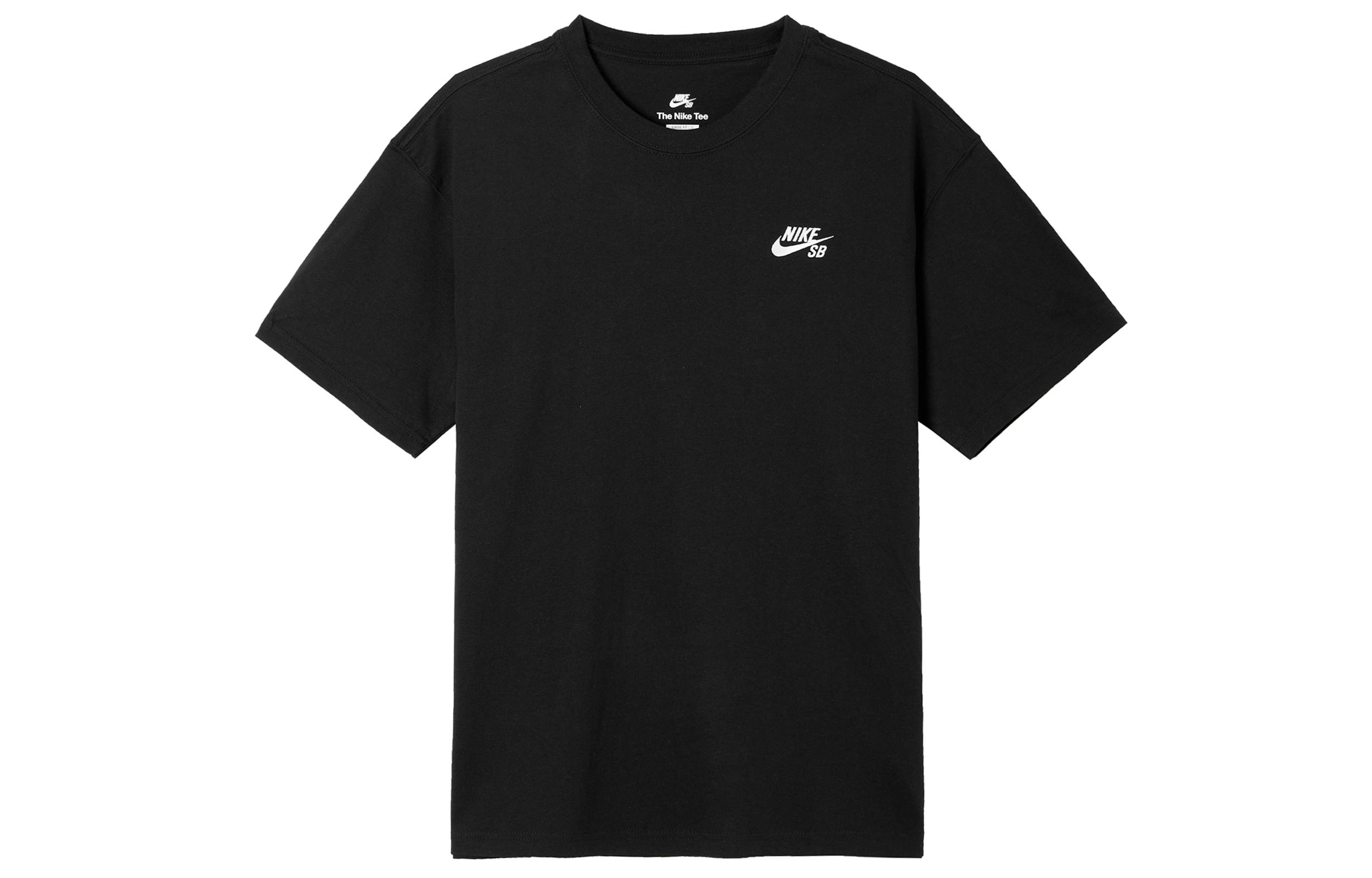 Nike SB T Shirts Men s Black Crew Neck Moderate Straight Fit HM4457-010 L
