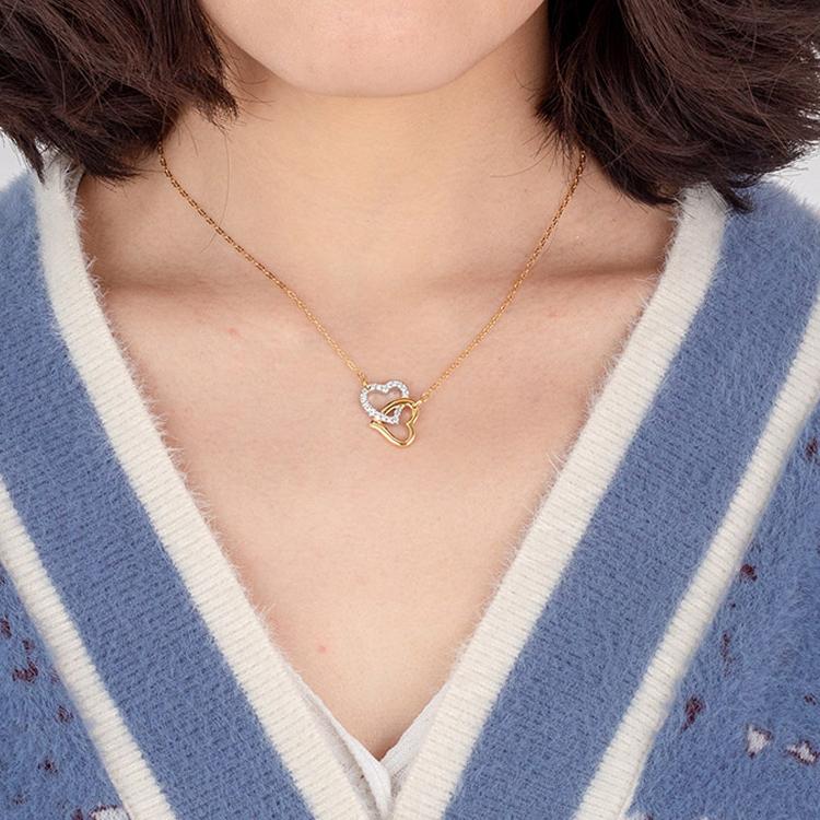 Swarovski Match Double Heart Versatile Necklace Women Necklace 1062708