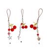 Cherry Cellphone Chain Colorful Beaded keychain Handmade Detachable Phone Lanyard Pendant Ornament for Wallet Bag