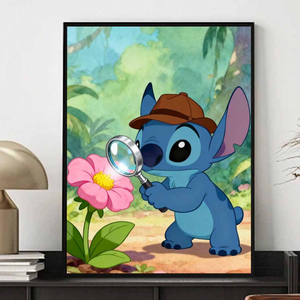 Disney Diamond Painting Kit DIY Round Stitch Flower Magnifying Home Wall Decor Adult Handmade Gift