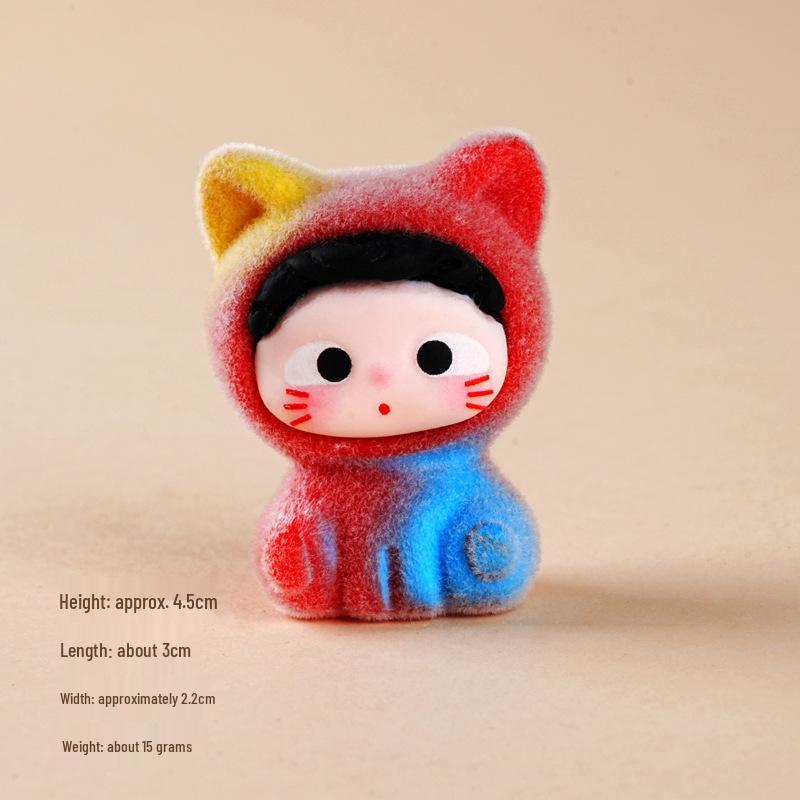 Dezhi Jewelry Cartoon Flocking Mini Desktop Ornament Toy Figurine