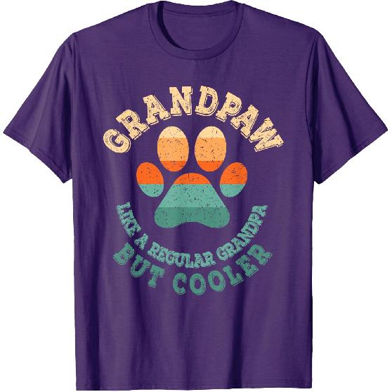 Grandpaw Dog Grandpa Grandfather Funny Grand Paw Retro Men T-Shirt