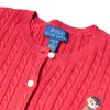 Polo Ralph Lauren Solid Color Single-Breasted Round Neck Cardigan Long Sleeve Kids sweaters Red 313919829-003