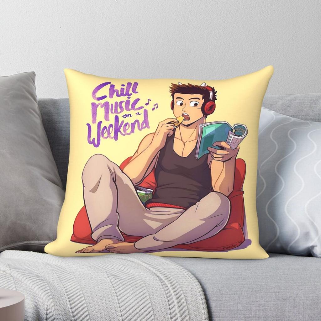 Chill Music On A Weekend Square Pillowcase Polyester Linen Velvet Printed Zip Decor Throw Pillow Case Sofa Cushion Cover