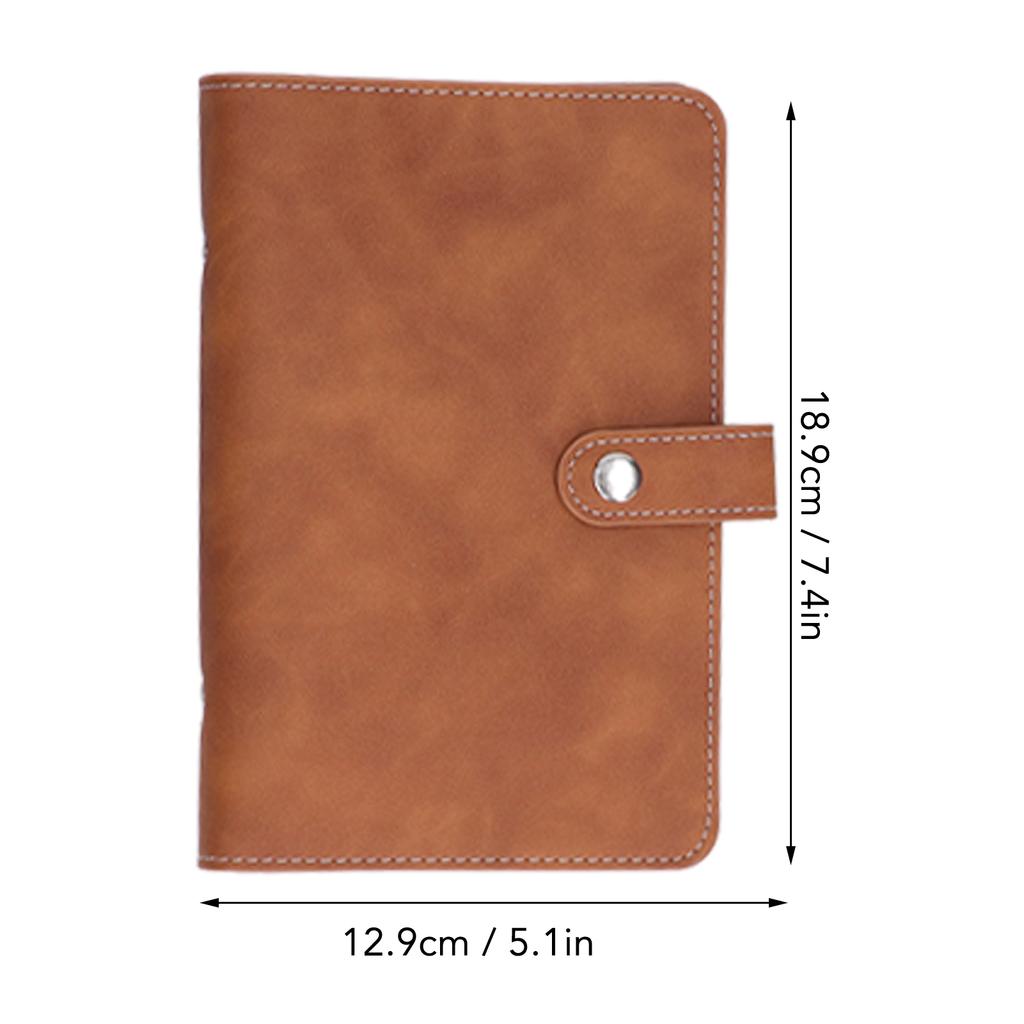 Cash     Portable Size PU Leather 6 Pre Punched Holes Budget   with 12 Clear Zip Pockets Small Labels