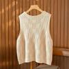 Knitted Tank Top for Women V Neck Sleeveless Hollow Out Crochet Camisole Top Summer Loose Casual Sweater Vest