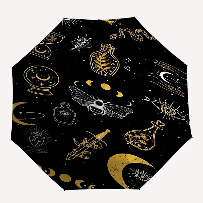 

1pc astrology esotericismOpen/Close Umbrella-Windproof, Compact Travel Umbrella, Sturdy 8-Rib Shaft, Outdoor Accessory, 1042