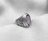 Amethyst Plaster Ring: Handmade Sterling Silver Statement Jewelry