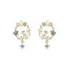 Silver Needle Korean Temperament Circle Butterfly Flower French Retro Hollow Earrings for Women Party Weddings .