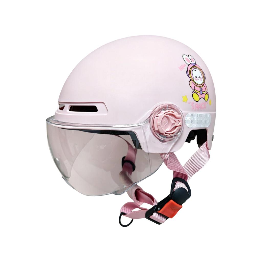 Children Safety Helmet Half Face Motorcycle Helmet with Adjustable Strap and Built-in Visor for Kids Boys Girls Electric Scooter Riding