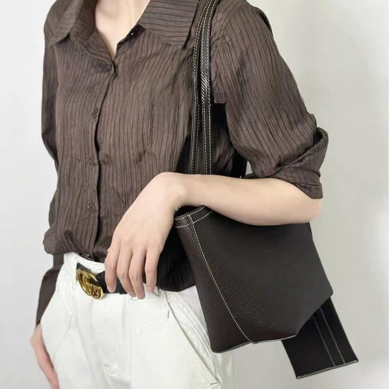 The * row new Park Stitch bucket bag new long handle vegetable basket tote bag versatile handbag