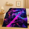 New Sword Art Online SAO Cartoon Kirito Yuuki Asuna Flannel Blanket,Ultra Soft Warm Plush Throw for Home Bedroom Bed Sofa Kids