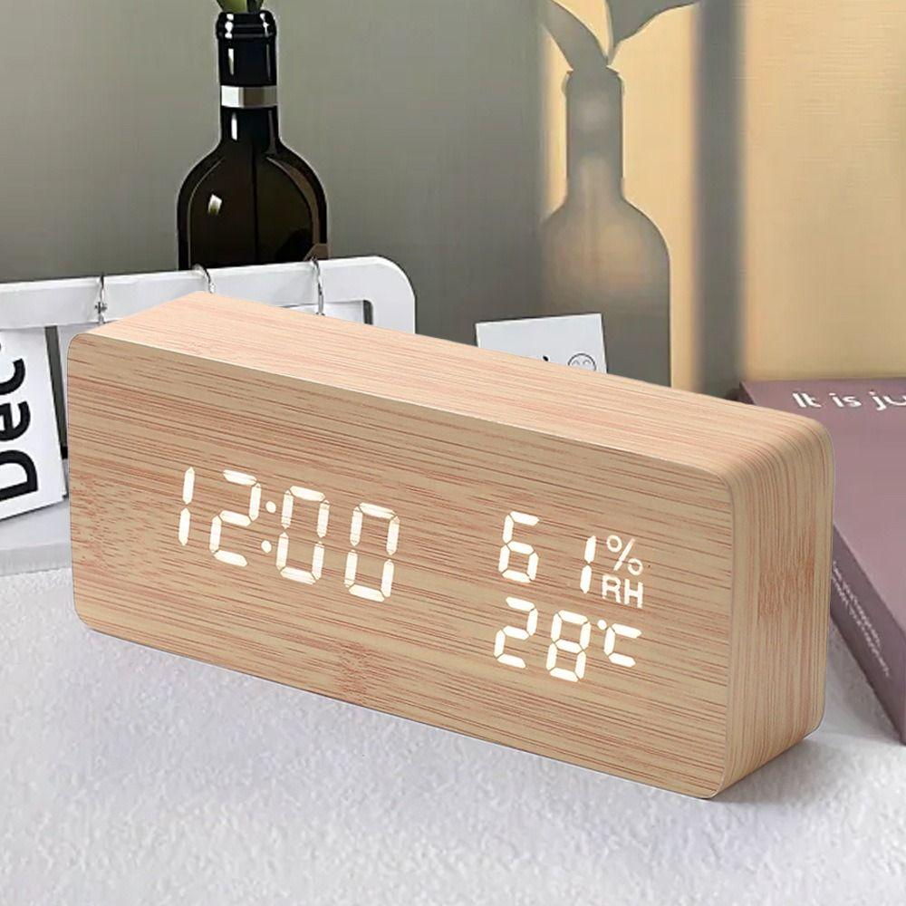 Reminder Digital Alarm Clock Large Display Table Clock LED Digital Clock Temperature Display