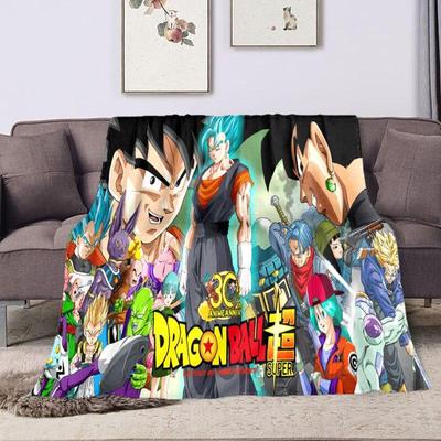 Kreskówkowy Prezent dla Dzieci Miękki Cztery Pory Roku Dragon Ball Przenośny Koc Koc do Sofy Cienka Prześcieradło Biuro Podróż Sherpa Ciepły Koc.