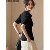 Basic House Women's Lyocell Ice Silk Round Neck T-Shirt