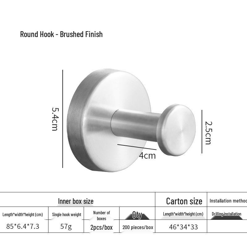 Trace-Free Stainless Steel Suction Cup Hook for Kitchen & Bathroom