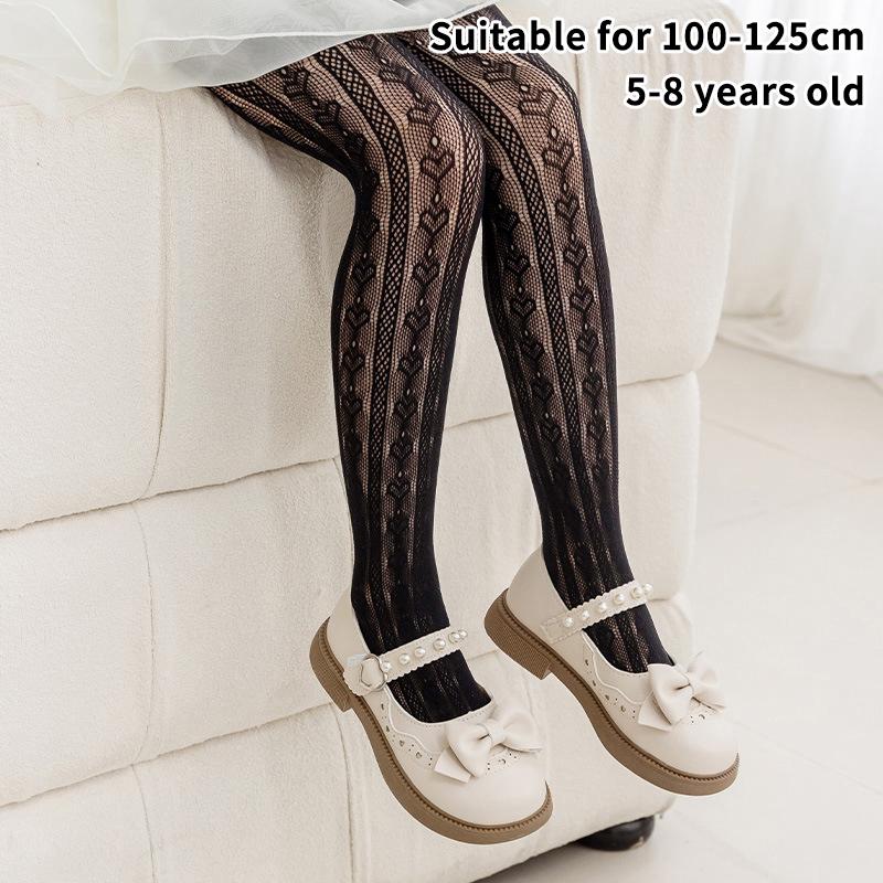 Summer Fashion Girls Tights Nylon Breathable Mesh White Black Children Princess Pantyhose Elasticity Leggings For 3-12Y