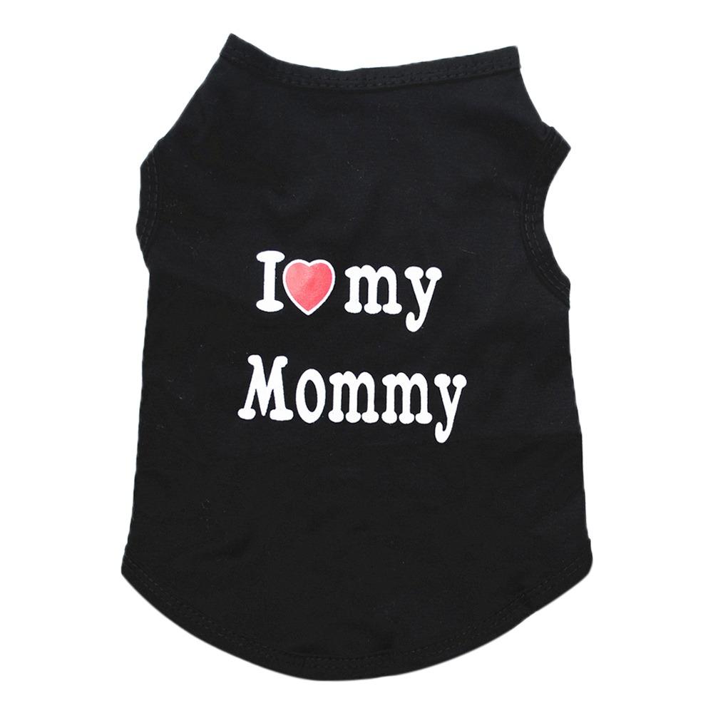 

Cute Summer Dog Vest I Love My Mommy/Daddy Sleeveless Puppy T-Shirt Casual Breathable Small Dogs Pullovers for Small Medium Dog XS
