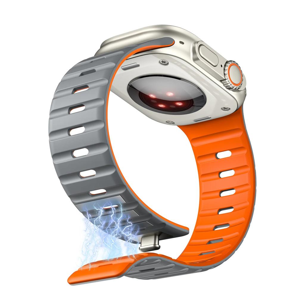 Magnetic Silicone Strap for Apple Watch Ultra 3 2 1 49mm Band Series 11 10 46mm 42mm/9 8 7 45mm 41mm Bracelet iWatch 6 5 4 SE 3