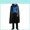 Stylový modrý upírský kostým pro muže Ideální pro halloweenské cosplay akce s Draculou