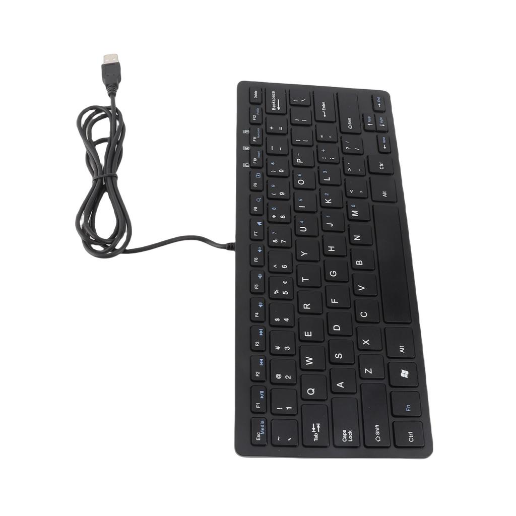 USB-Tastatur mit Kabel 78 Tasten Dünn Tragbar Rutschfest Tastatur für Laptops Desktops