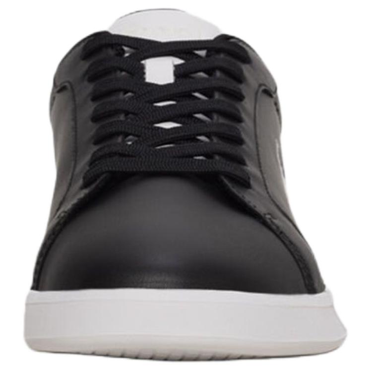 Polo Ralph Lauren Heritage Court II Leather Round Toe Lace-Up Logo Detail Low-Top Sneakers Men sneakers Black 809944784004