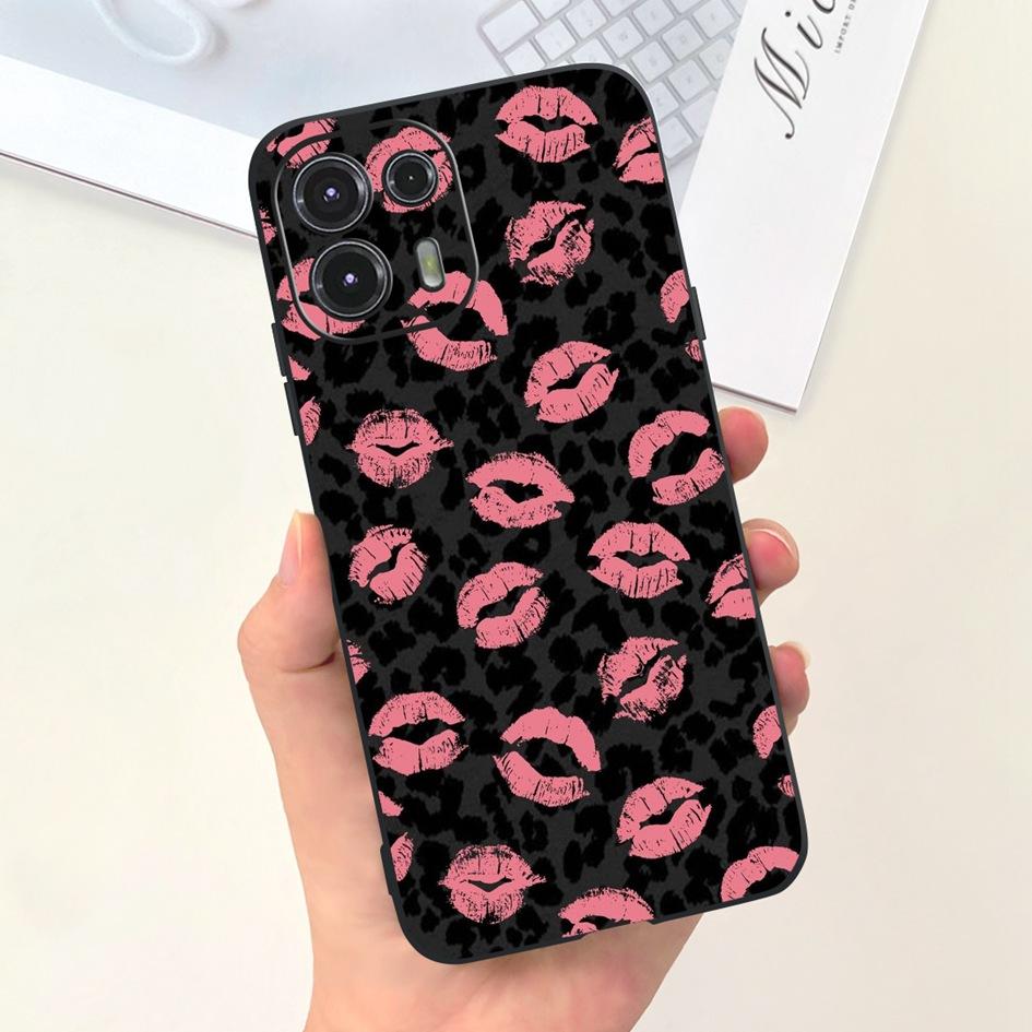 For Moto Edge 20 Lite Case  XT2139-1 Funda Fashion Painted Black Soft Silicone Protector Cover For Motorola Edge 20 Fusion Coque