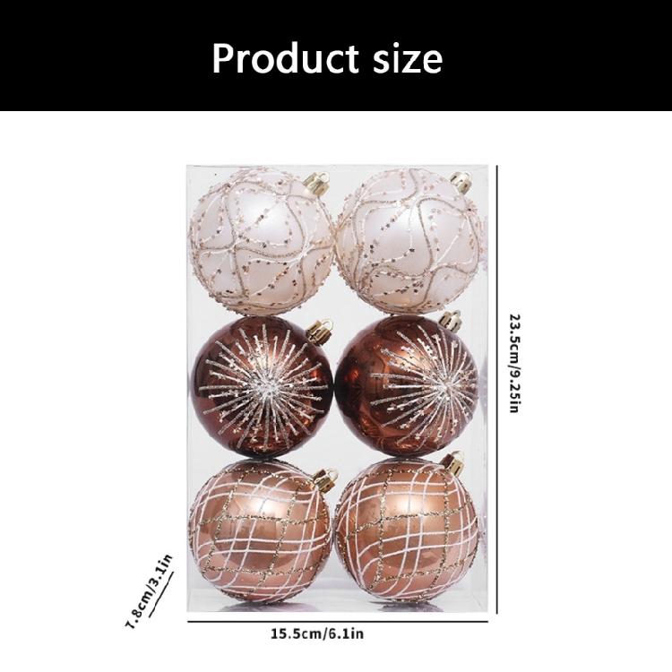 6Pcs Shimmering Christmas Ball Ornament Shatterproof Christmas Baubles Hanging Decorations for Tree Wreath Mantels